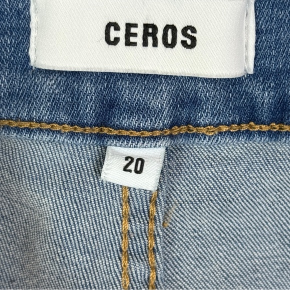 Ceros Women's Size 20 High Rise Coin Pocket Fringed Hem Distressed Denim Jeans - Picture 9 of 12